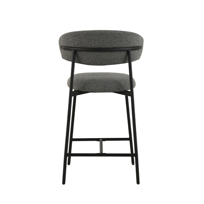 Barkruk Laon Donkergrijs met zwart onderstel Mahom