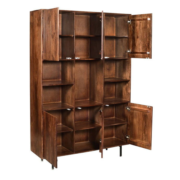 Mangohouten Boekenkast Japandi 135 cm Mahom