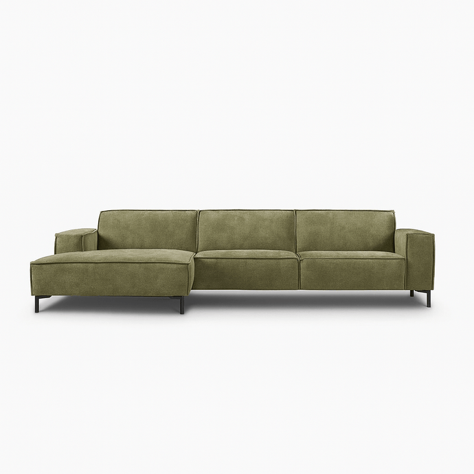 Bank River 3-zits Chaise Links Groen