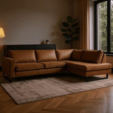 Hoekbank Barcelona 4-zits Rechts Cognac