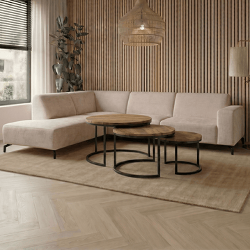 Hoekbank Sevilla 4-zits Links Beige Mahom