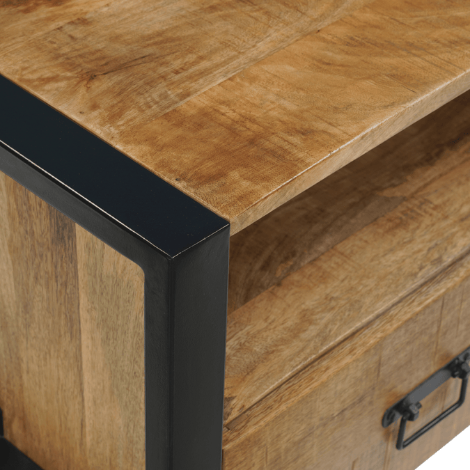 Mangohouten tv meubel zwevend bruin met metaal 150cm