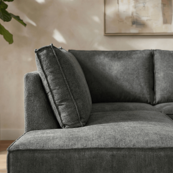 Hoekbank Valencia 4-zits Links Donkergrijs Mahom