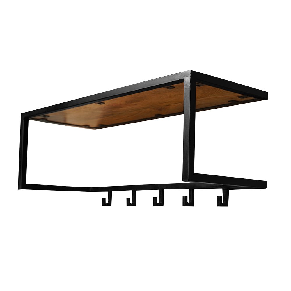 Mangohouten kapstok met zwart frame