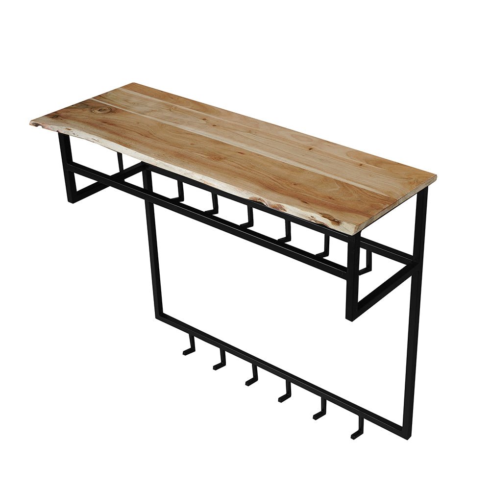Mangohouten kapstok met zwart frame