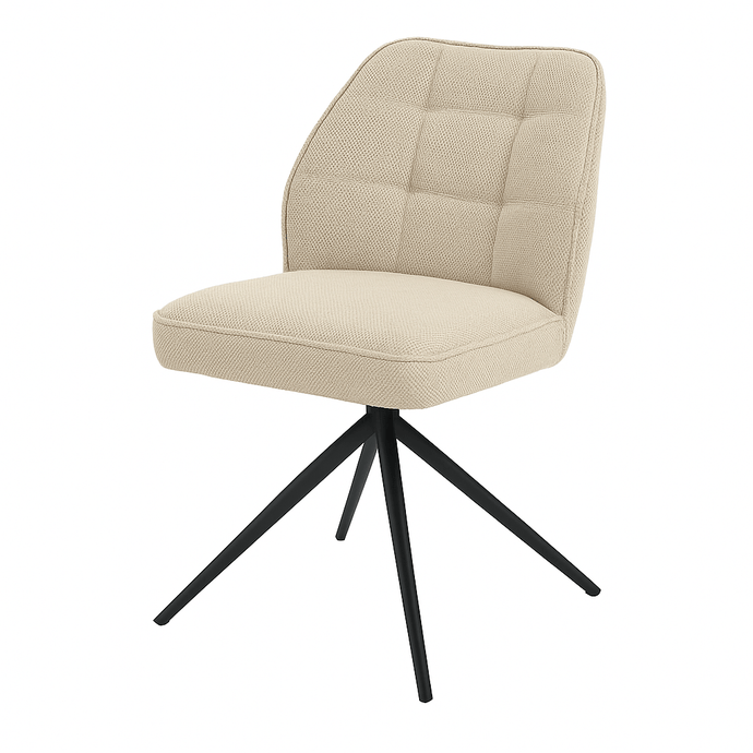 Eetkamerstoel Bayonne Taupe met zwart onderstel Mahom