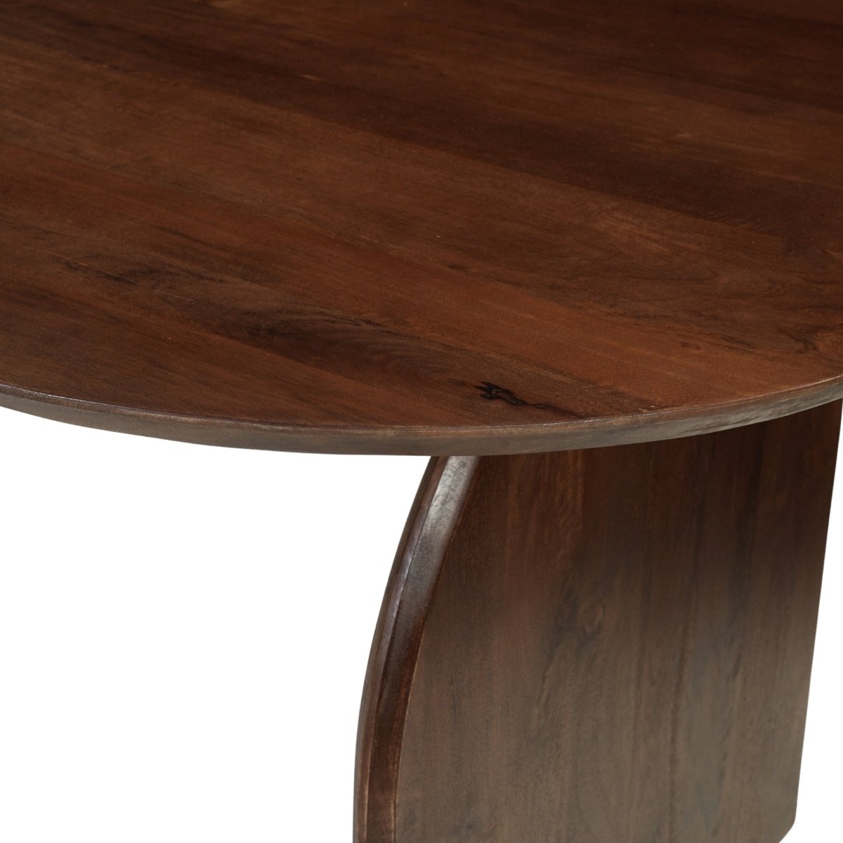 Donkerbruine ovale eettafel van mangohout