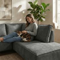 Hoekbank Valencia 4-zits Rechts Donkergrijs Mahom