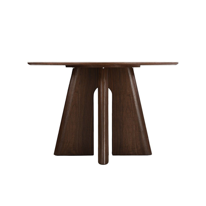 Eettafel Santiago Rond Woodvineer 120 cm Bruin Mahom