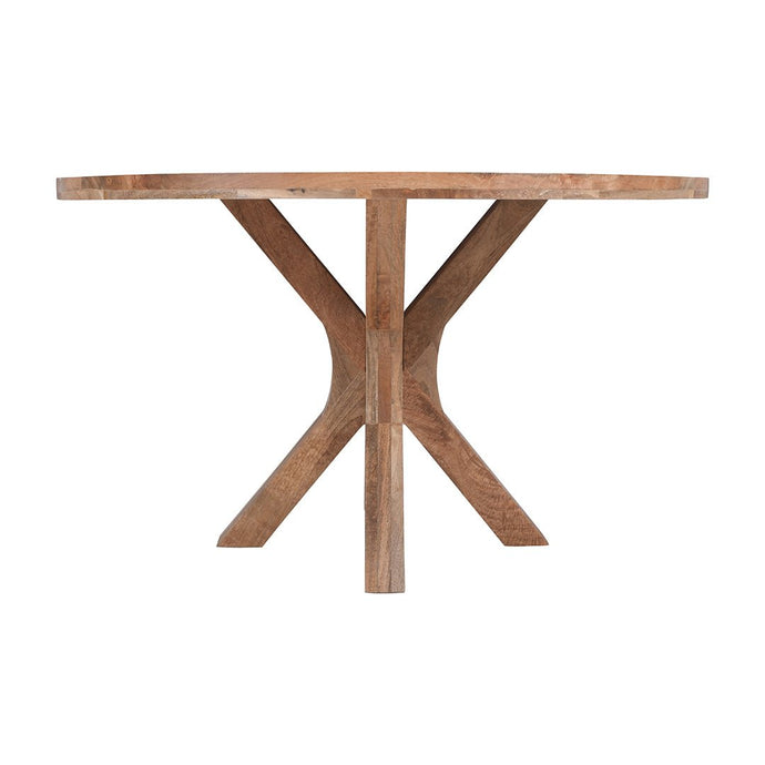 Mangohouten Eettafel Mori Rond 130 cm Houten onderstel Mahom