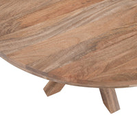 Mangohouten Eettafel Mori Rond 130 cm Houten onderstel Mahom