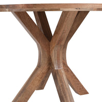 Mangohouten Eettafel Mori Rond 130 cm Houten onderstel Mahom