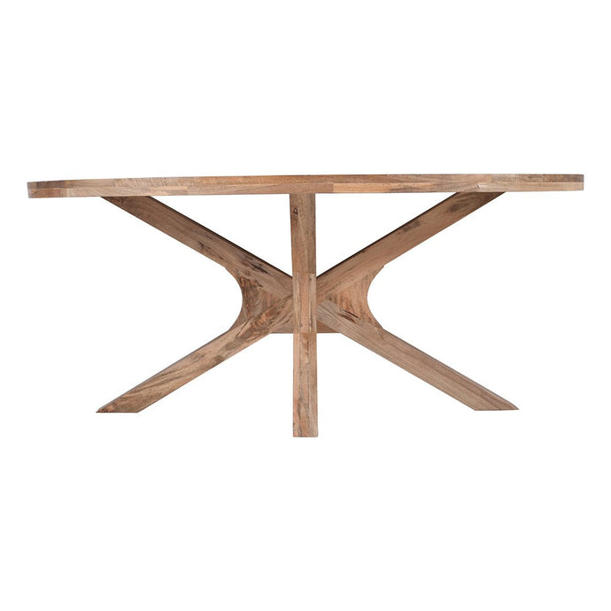 Mangohouten Eettafel Mori Ovaal 180x100 cm Houten onderstel Mahom