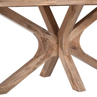 Mangohouten Eettafel Mori Ovaal 180x100 cm Houten onderstel Mahom