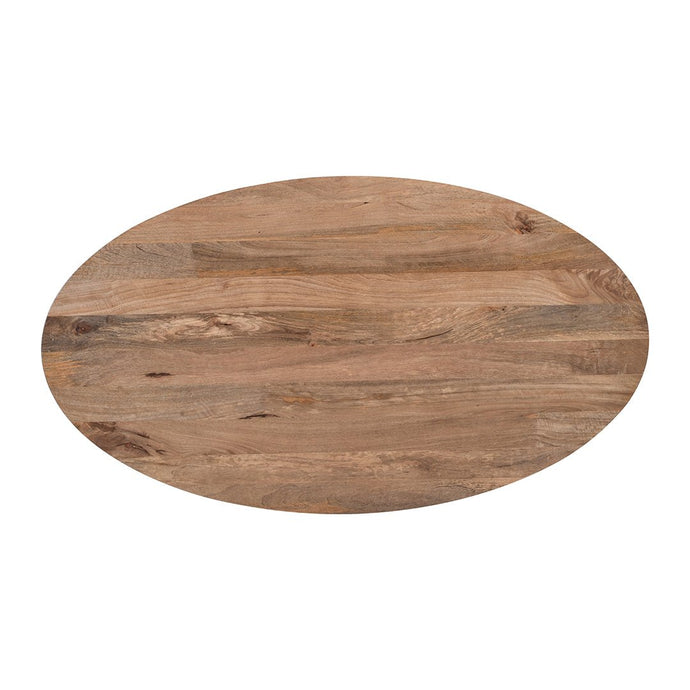 Mangohouten Eettafel Mori Ovaal 180x100 cm Houten onderstel Mahom