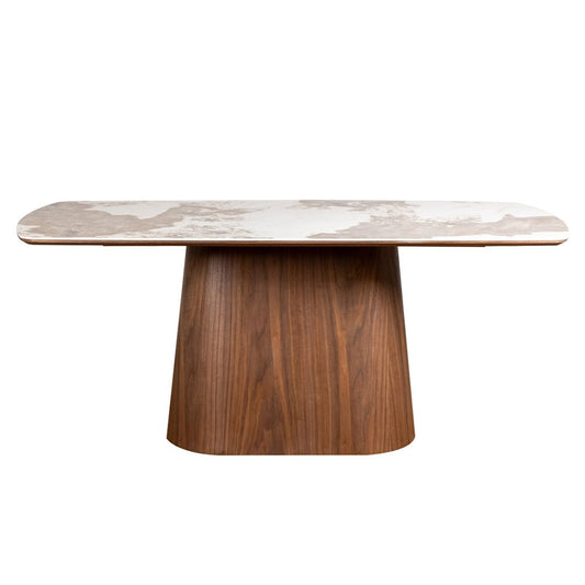 Eettafel Santiago Woodvineer 200 cm Bruin Mahom