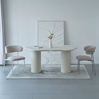 Eettafel Savannah Microcement Organisch 210 cm Wit Mahom