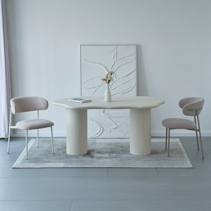 Eettafel Savannah Microcement Organisch 210 cm Wit Mahom