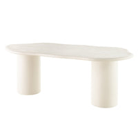 Eettafel Savannah Microcement Organisch 210 cm Wit Mahom