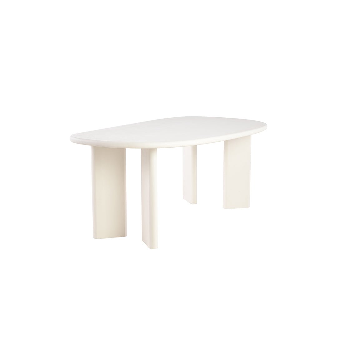 Mangohouten salontafel van microcement met 4 pootjes