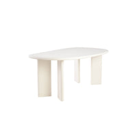 Eettafel Organisch Savannah Mircocement Paneelpoot 210 cm Wit Mahom