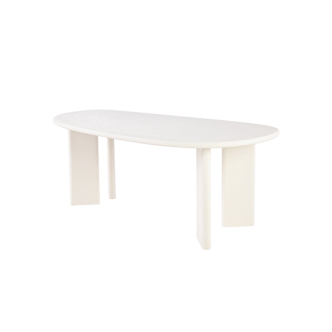 Mangohouten salontafel van microcement met 4 pootjes