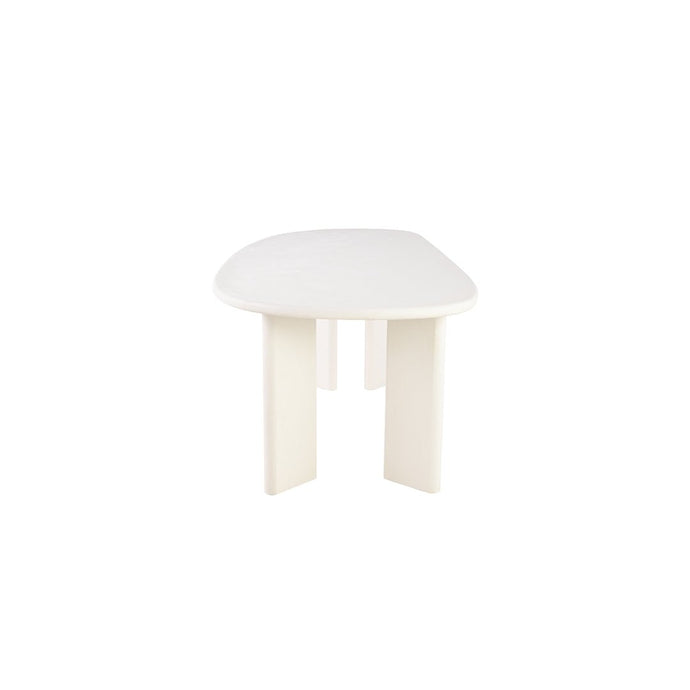 Eettafel Organisch Savannah Mircocement Paneelpoot 210 cm Wit Mahom