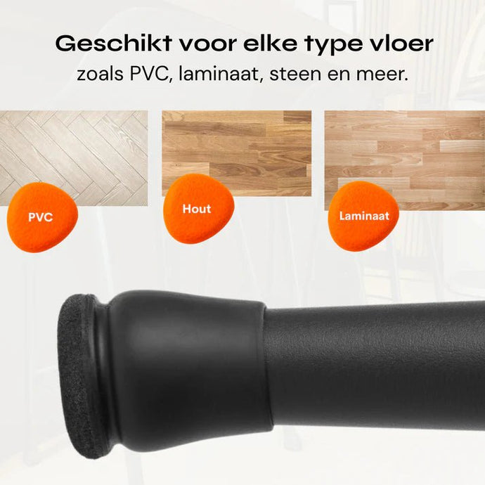 FLOOQ® Pro Stoelpootdoppen Geluidloos & Krasvrij (14–21 mm) 8 stuks
