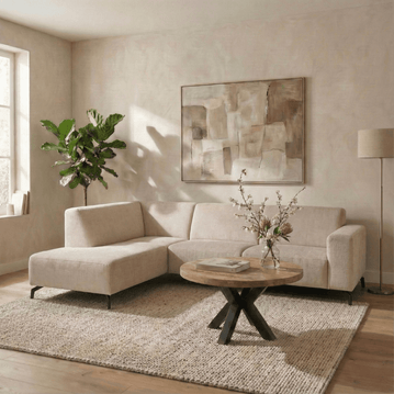 Hoekbank Sevilla 4-zits Links Beige Mahom