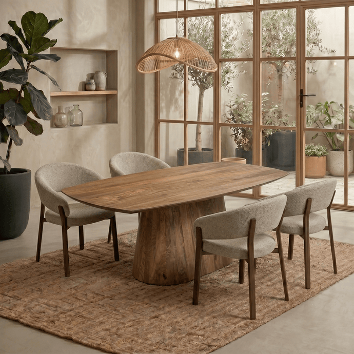 Mangohouten Eettafel Nova Deens Ovaal 160×90 cm Mahom