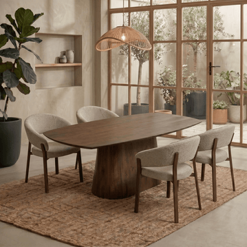Mangohouten Eettafel Nova Deens Ovaal Donkerbruin 180×90 cm Mahom