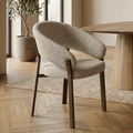 Eetkamerstoel Orbetello Beige met bruin onderstel Mahom