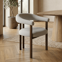 Eetkamerstoel Ariane Beige met walnoot onderstel Mahom