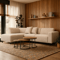 Hoekbank Munich 4-zits Links Creme
