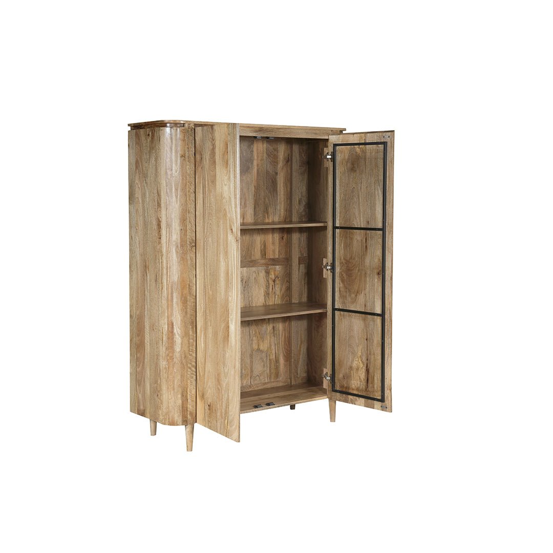 Mangohouten kast met deuren