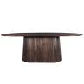 Mangohouten eettafel donkerbruin ovaal 230cm