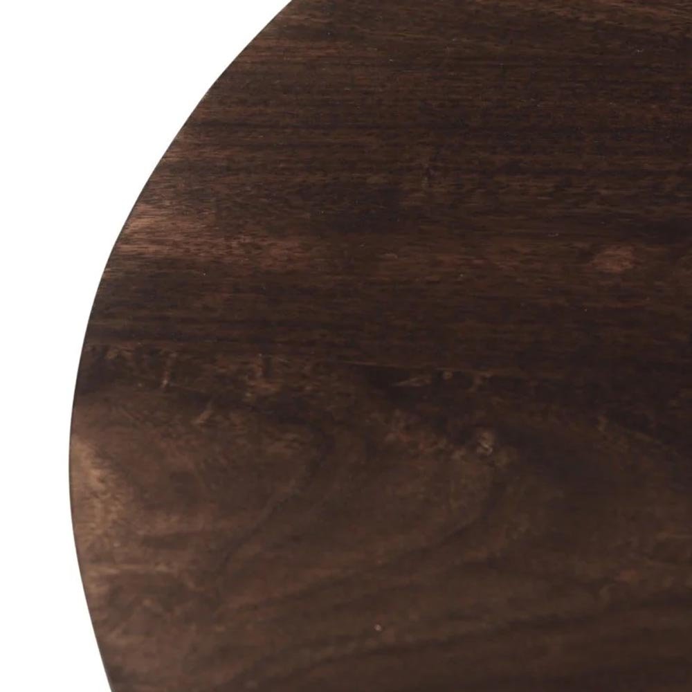 Mangohouten eettafel donkerbruin rond 130cm