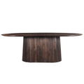 Mangohouten eettafel donkerbruin ovaal 200cm