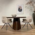 Mangohouten eettafel donkerbruin rond 130cm