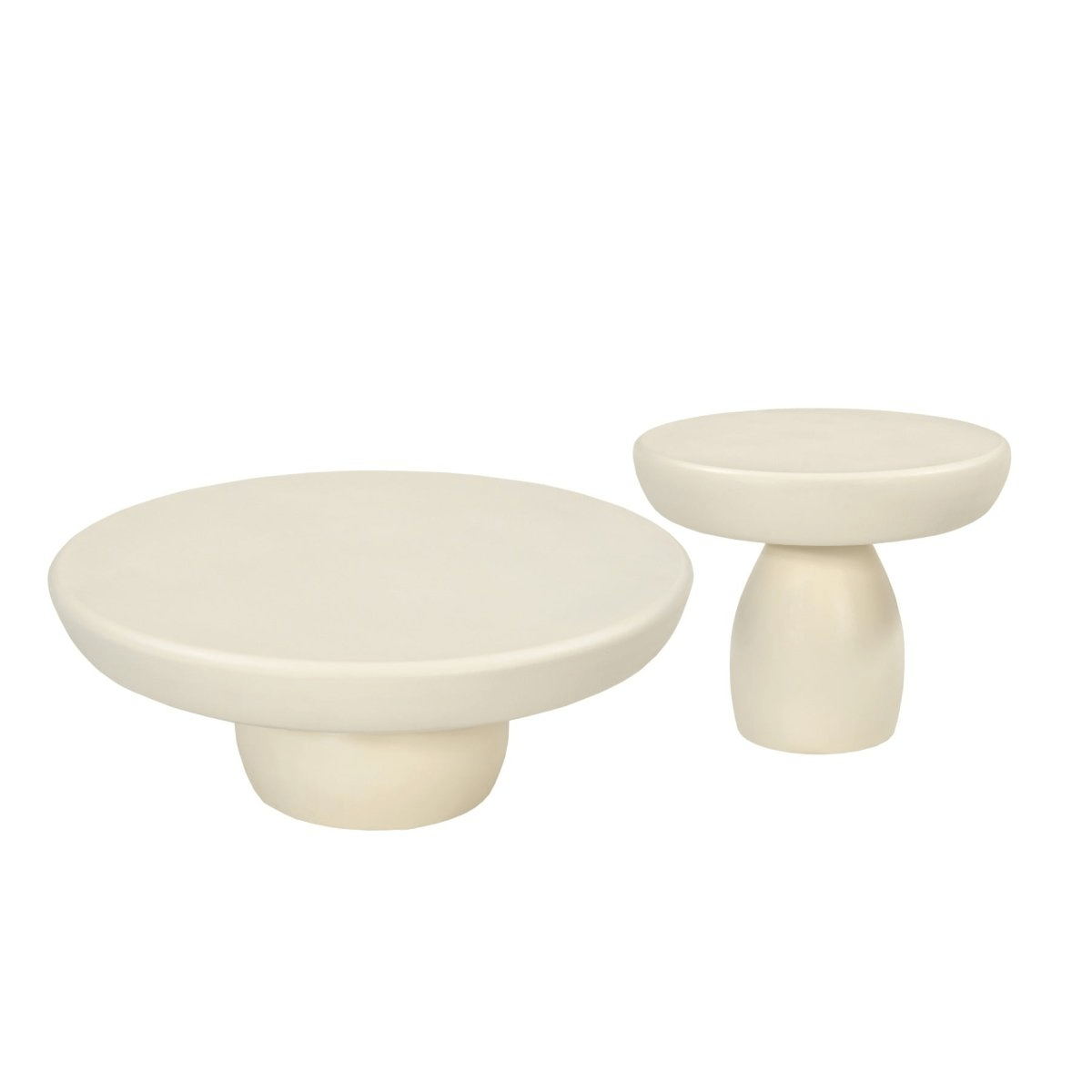 Mangohouten salontafel rond wit 80cm
