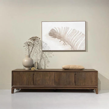 Mangohouten TV Meubel donkerbruin 210cm