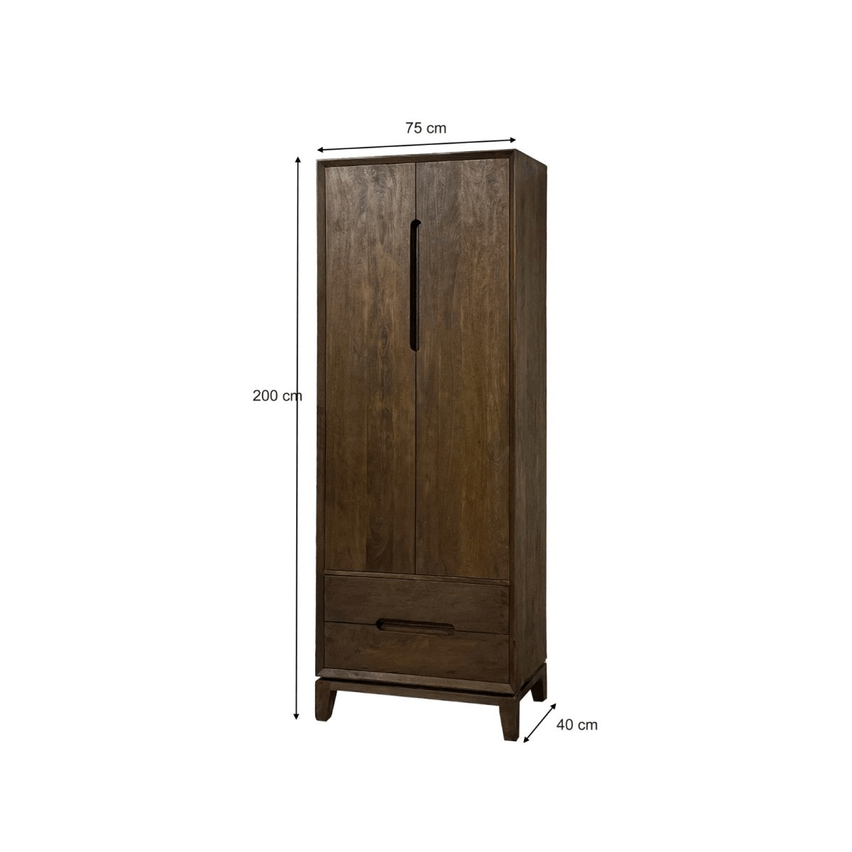 Mangohouten wandkast 75cm