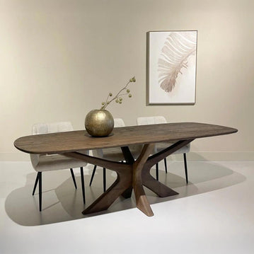 Mangohouten eettafel rechthoekig 220cm