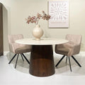 Eettafel rond met poot bruin 130cm