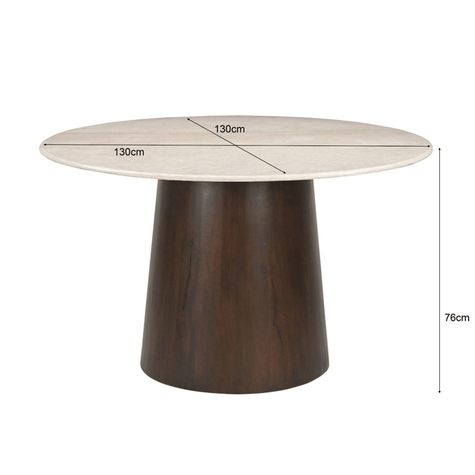 Eetkamertafel Bottecino Rond 130 cm