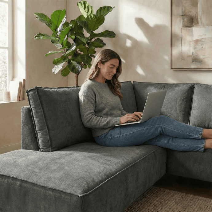 Hoekbank Valencia 4-zits Links Donkergrijs Mahom