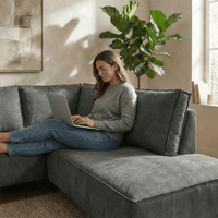 Hoekbank Valencia 4-zits Rechts Donkergrijs Mahom