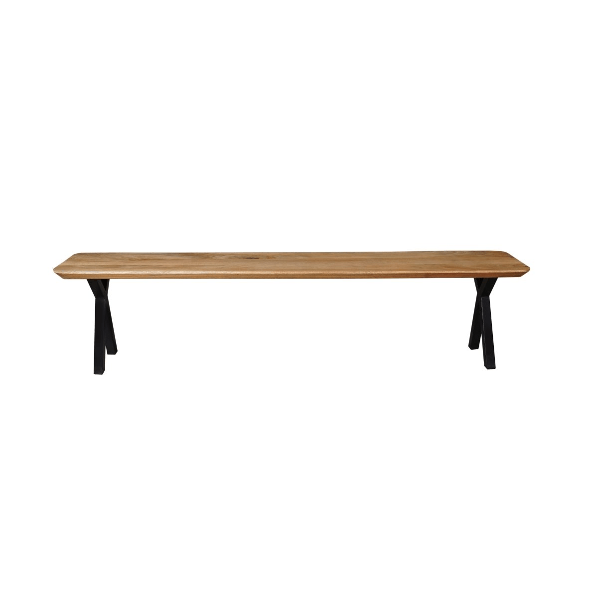 Mangohouten eetkamerbank Salerno X-poot, taps 140x40 cm Mahom