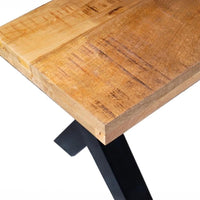Mangohouten eetkamerbank Columbus X-poot 160x40 cm Mahom
