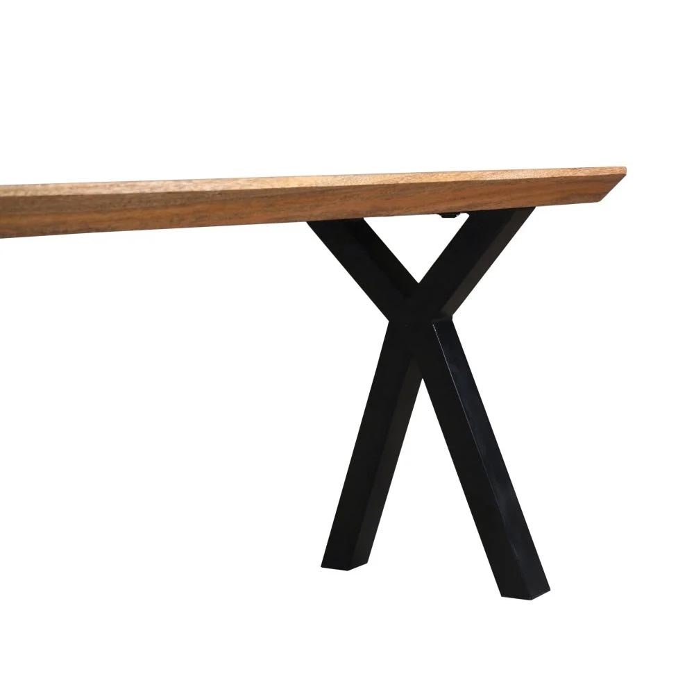 Mangohouten eetkamerbank Salerno X-poot, taps 160x40 cm Mahom